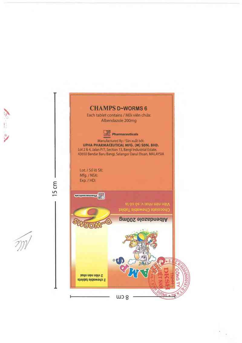 thông tin, cách dùng, giá thuốc Champs D-Worms 6 - ảnh 1
