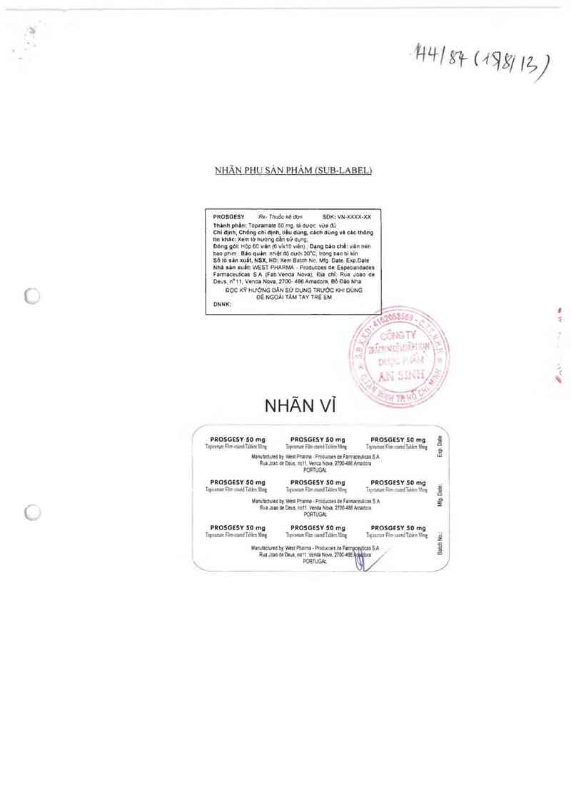 thông tin, cách dùng, giá thuốc Progessy  Topiramat 50mg - ảnh 1