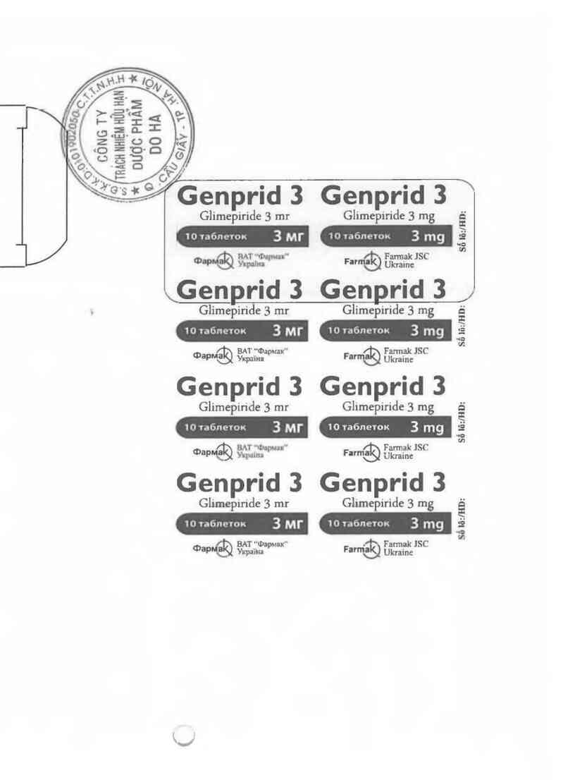 thông tin, cách dùng, giá thuốc Genprid 3 - ảnh 1