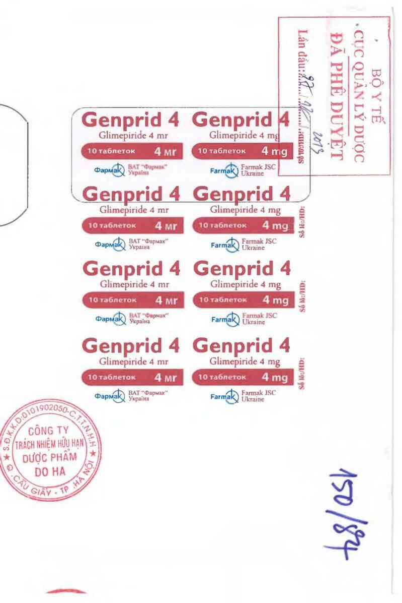 thông tin, cách dùng, giá thuốc Genprid 4 - ảnh 1