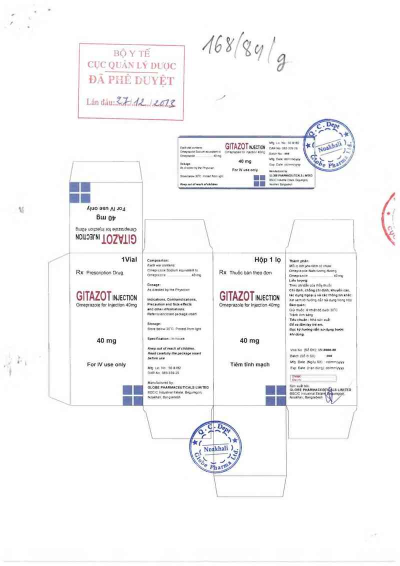 thông tin, cách dùng, giá thuốc Gitazot Injection - ảnh 0