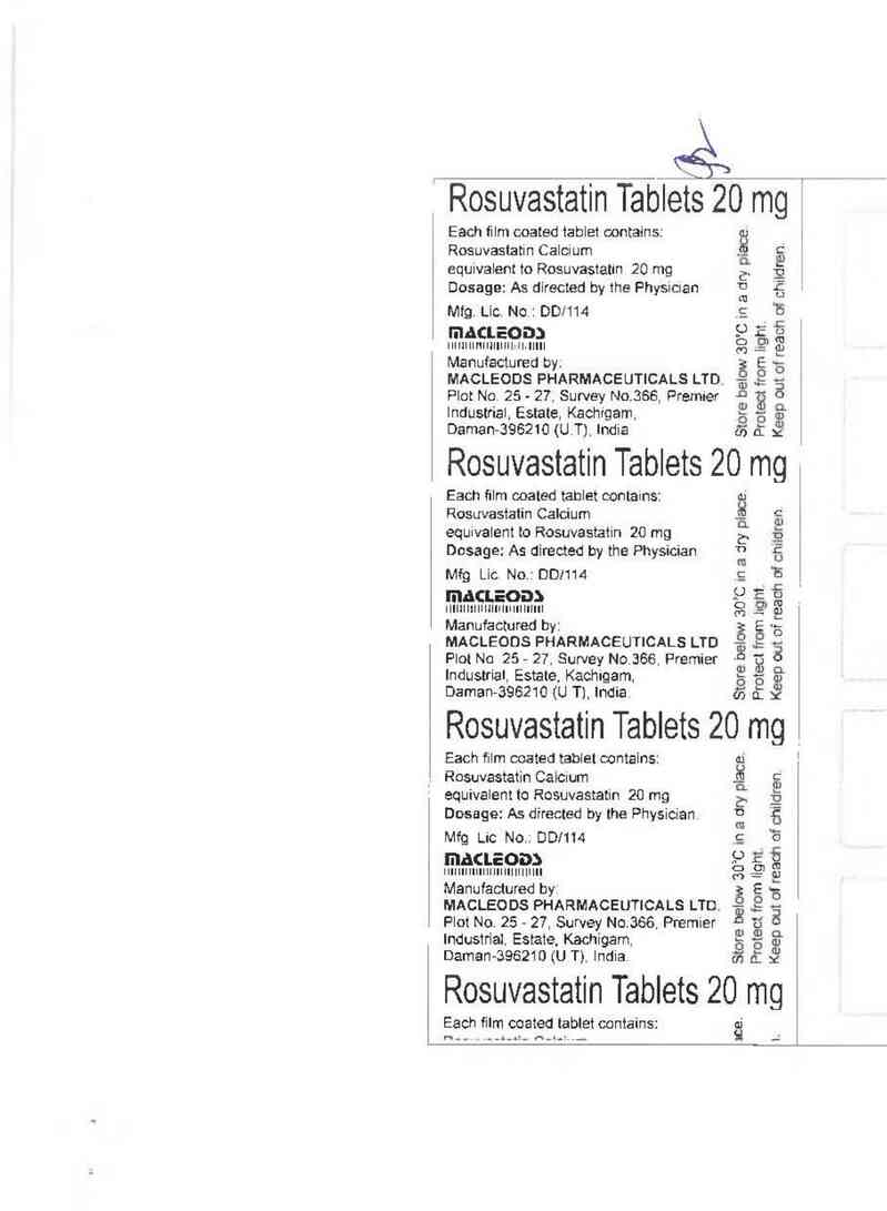 thông tin, cách dùng, giá thuốc Rosuvastatin Tablets 20mg - ảnh 1
