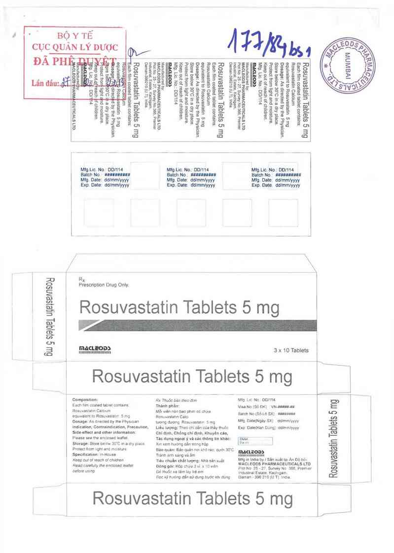 thông tin, cách dùng, giá thuốc Rosuvastatin Tablets 5mg - ảnh 0