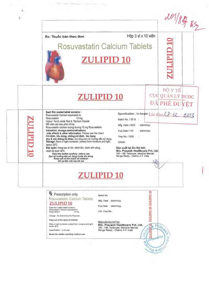 thông tin, cách dùng, giá thuốc Zulipid 10 - ảnh 0