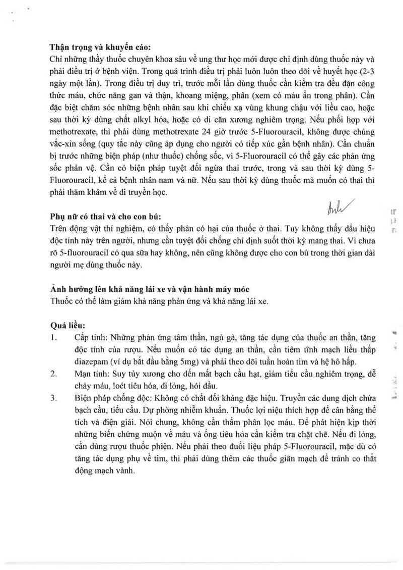 thông tin, cách dùng, giá thuốc 5-Fluorouracil ~Ebewe~ - ảnh 10