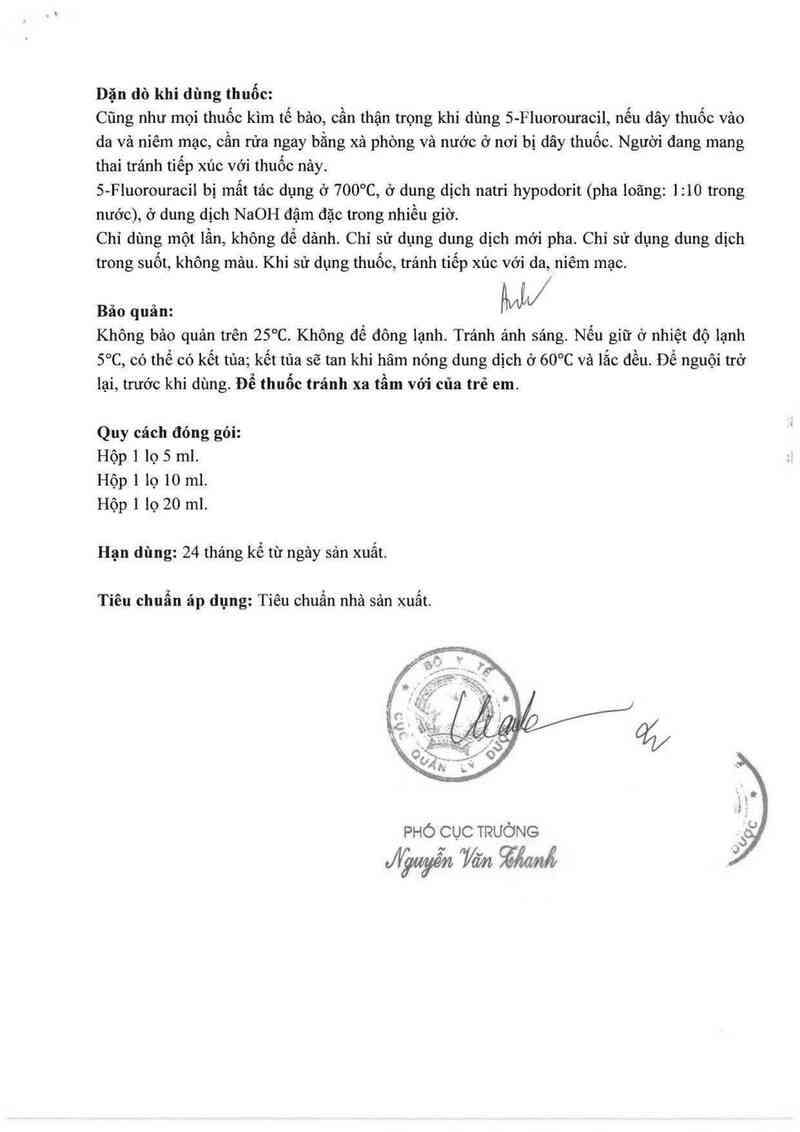 thông tin, cách dùng, giá thuốc 5-Fluorouracil ~Ebewe~ - ảnh 11