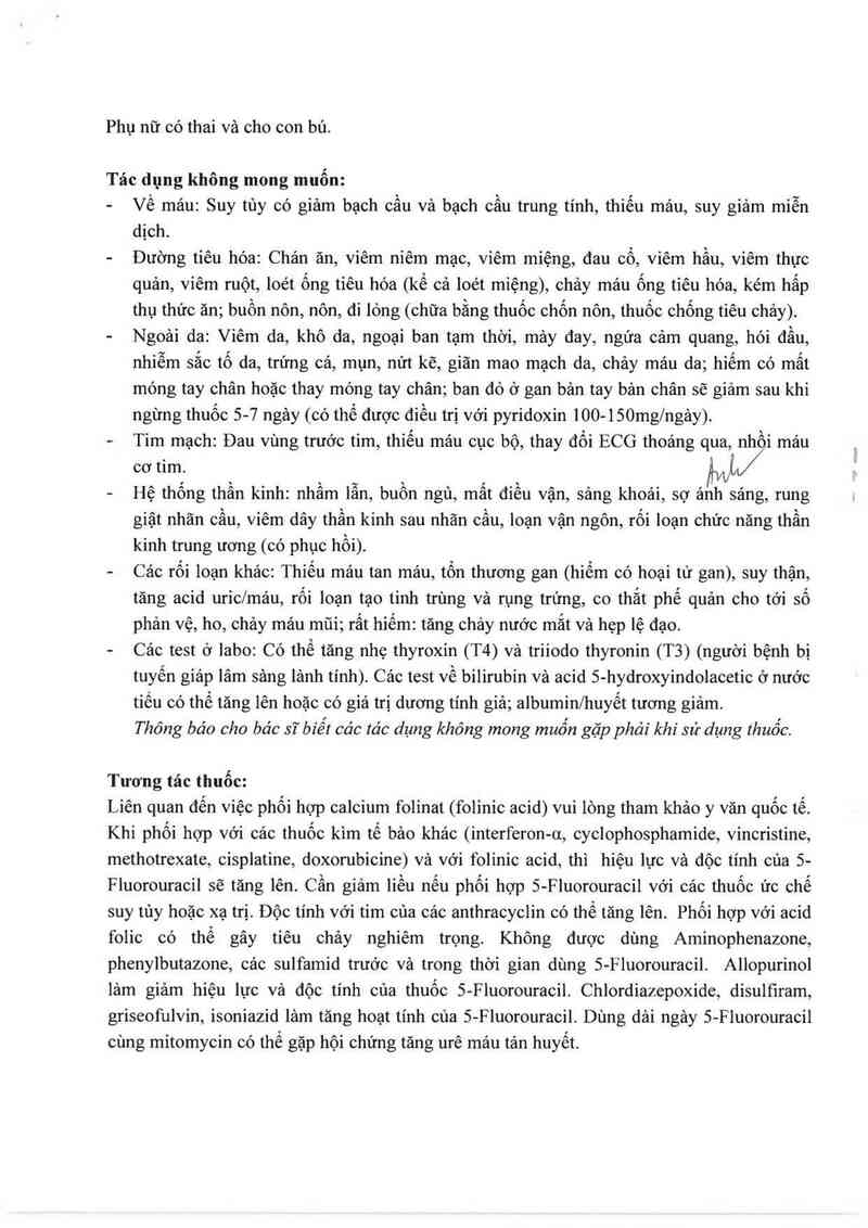 thông tin, cách dùng, giá thuốc 5-Fluorouracil ~Ebewe~ - ảnh 9