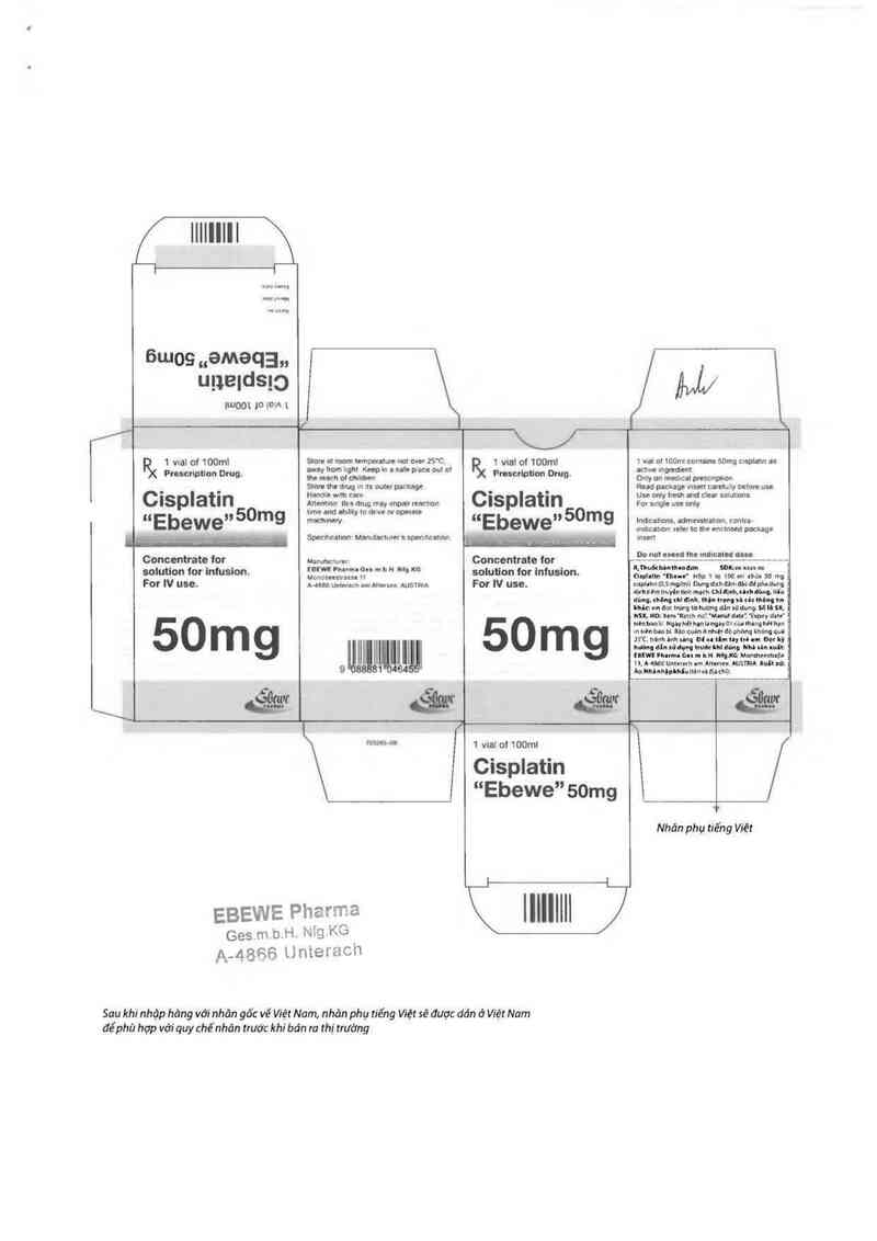 thông tin, cách dùng, giá thuốc Cisplatin ~Ebewe~ - ảnh 2