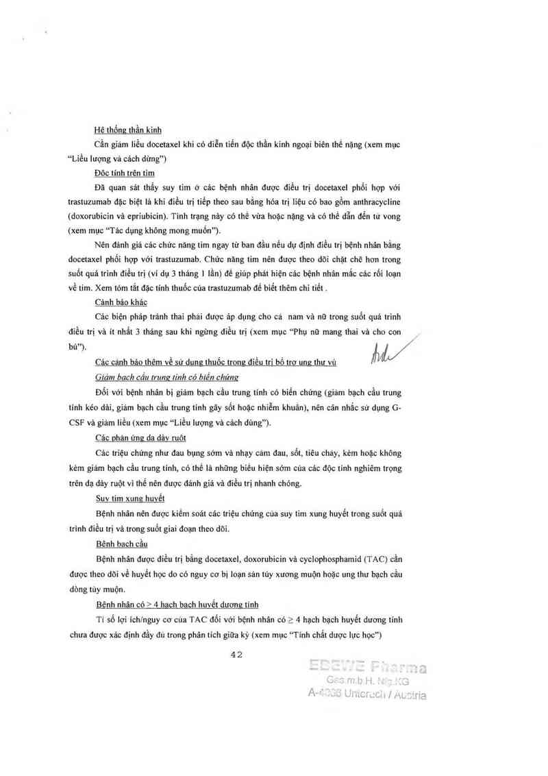 thông tin, cách dùng, giá thuốc Docetaxel ~Ebewe~ - ảnh 45