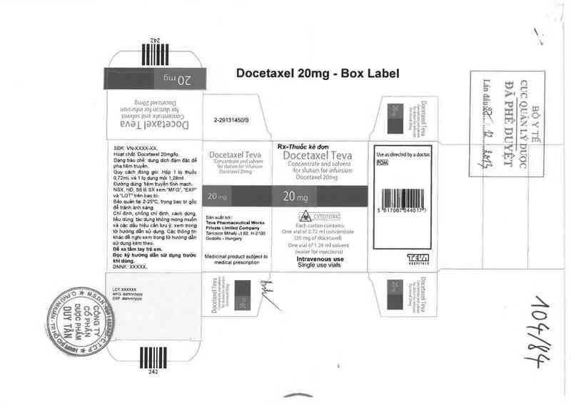 thông tin, cách dùng, giá thuốc Docetaxel 20mg - ảnh 0