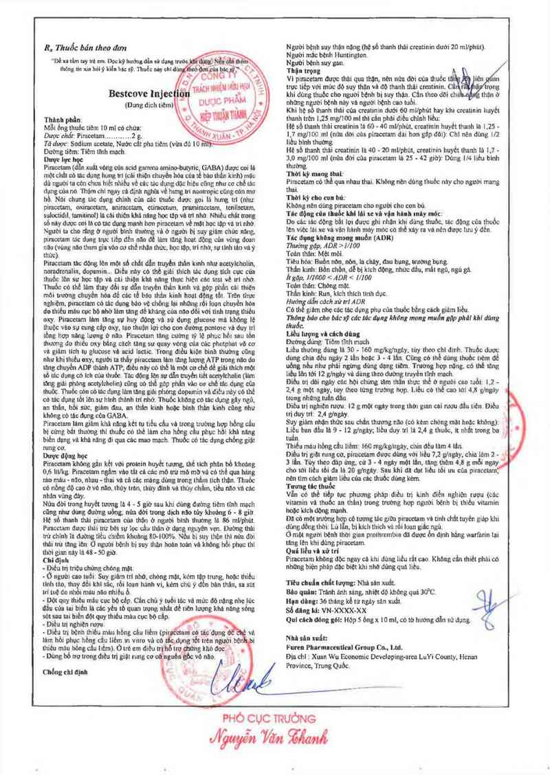 thông tin, cách dùng, giá thuốc Bestcove Injection - ảnh 1