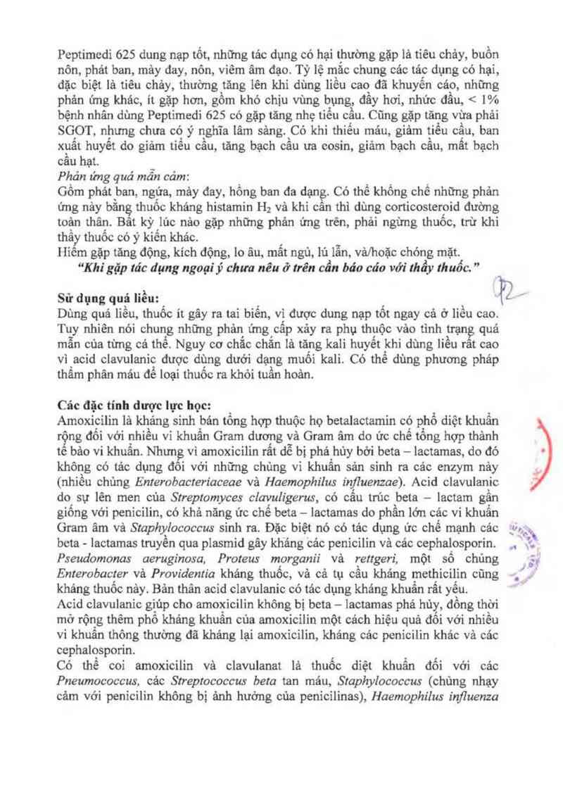 thông tin, cách dùng, giá thuốc Peptimedi 625 - ảnh 4