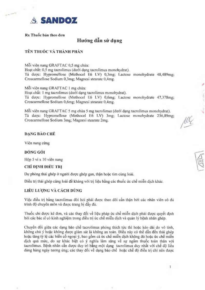 thông tin, cách dùng, giá thuốc Graftac - ảnh 2