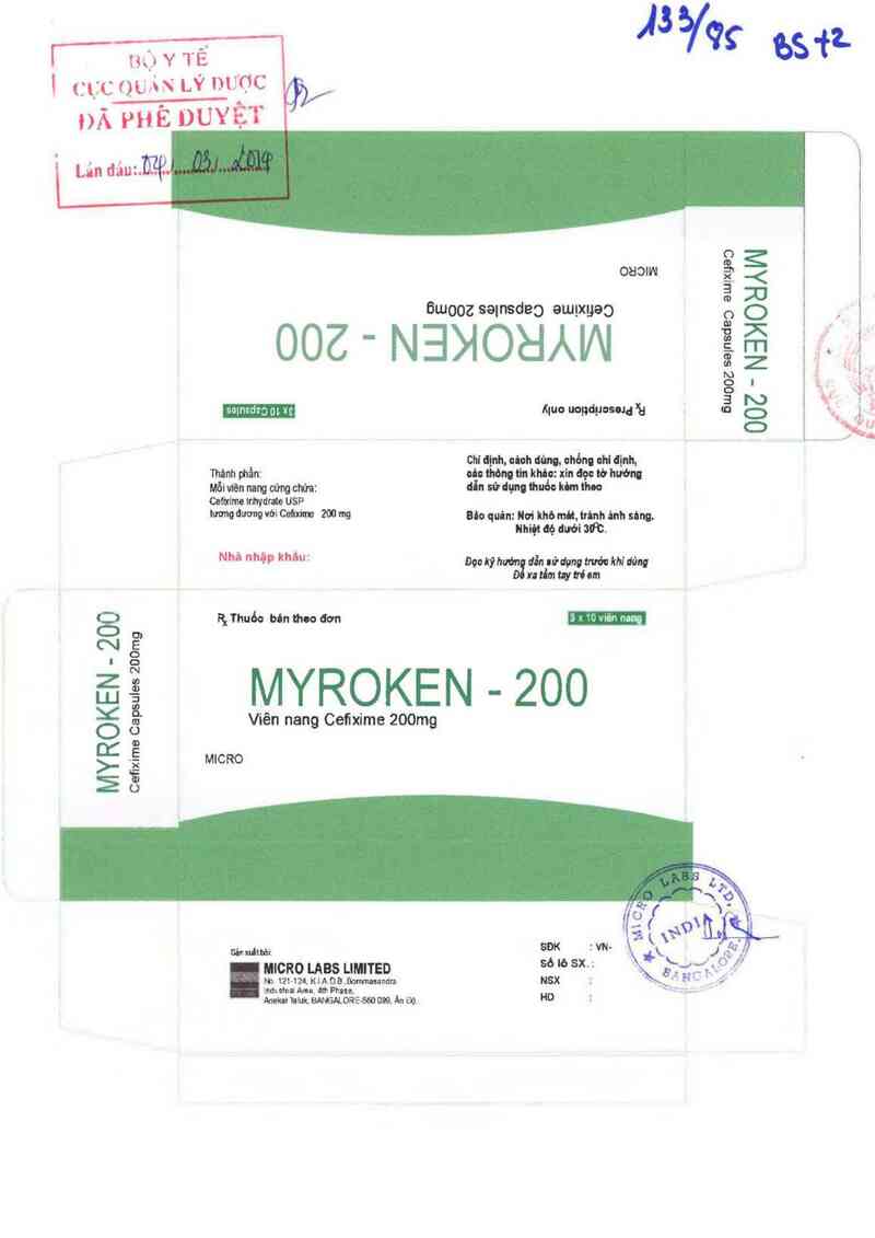 thông tin, cách dùng, giá thuốc Myroken-200 - ảnh 0