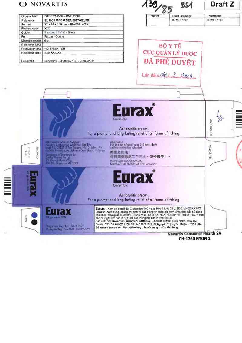 thông tin, cách dùng, giá thuốc Eurax - ảnh 0