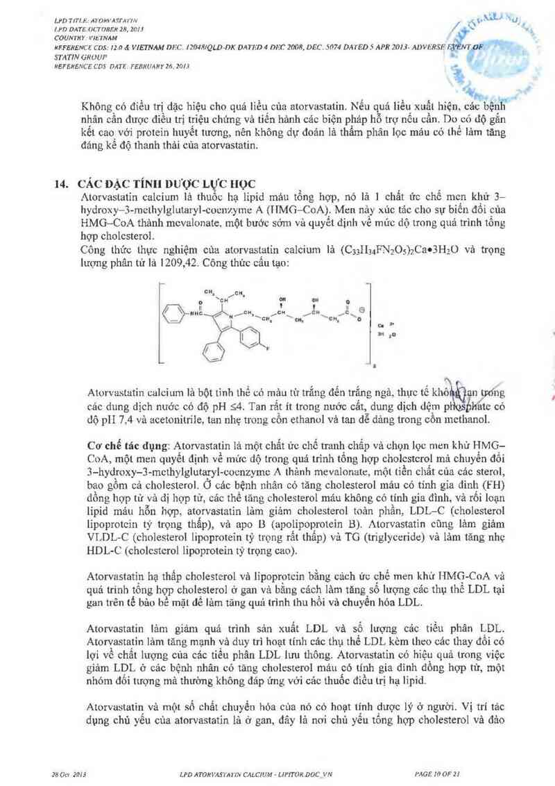 thông tin, cách dùng, giá thuốc Lipitor - ảnh 11