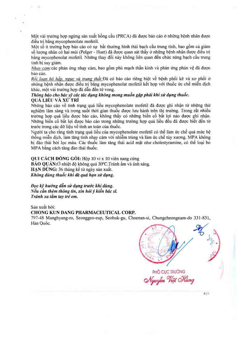 thông tin, cách dùng, giá thuốc Ckdmyrept Cap. 250mg - ảnh 7