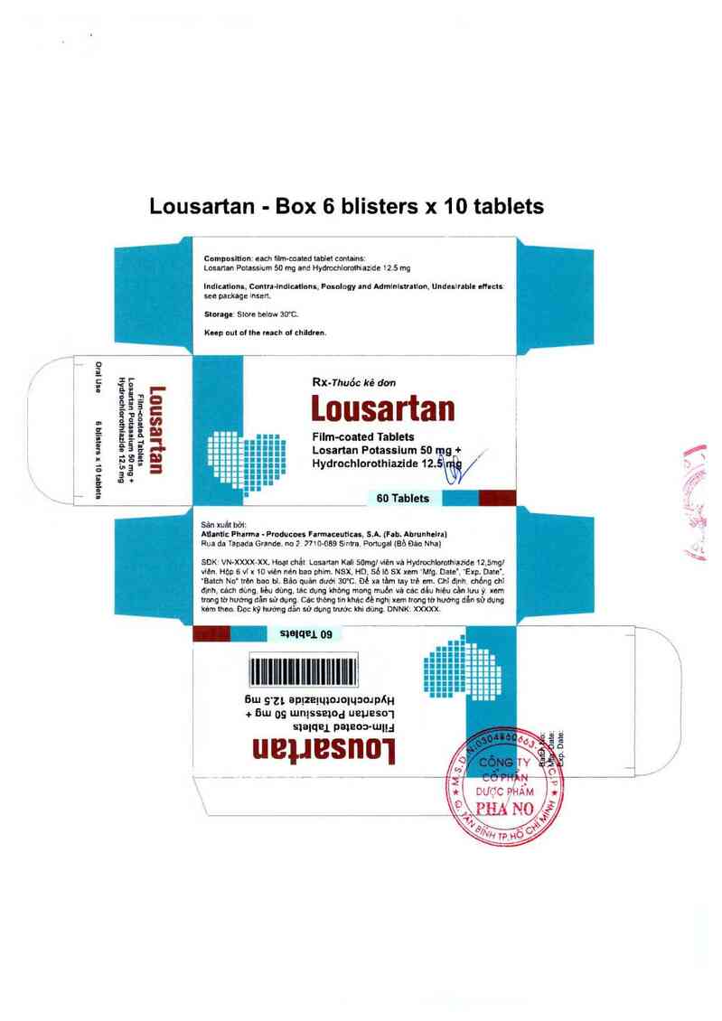 thông tin, cách dùng, giá thuốc Lousartan - ảnh 1