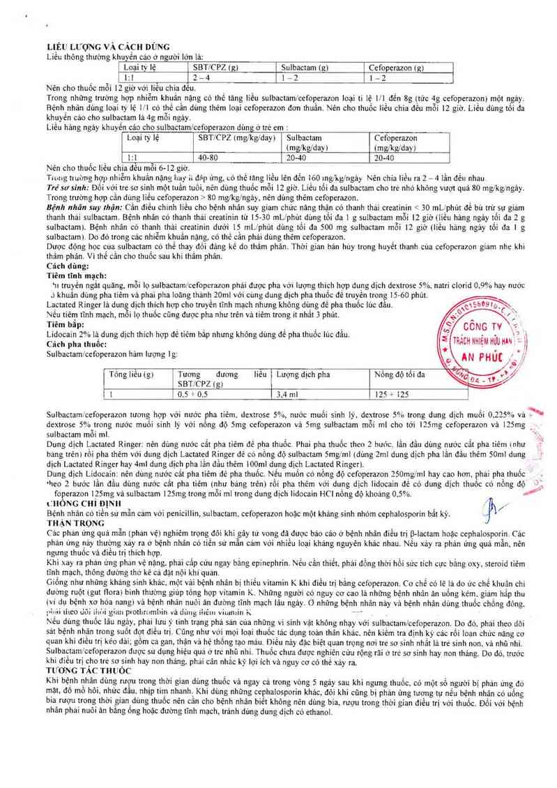 thông tin, cách dùng, giá thuốc Zefobol-SB 1000 - ảnh 2