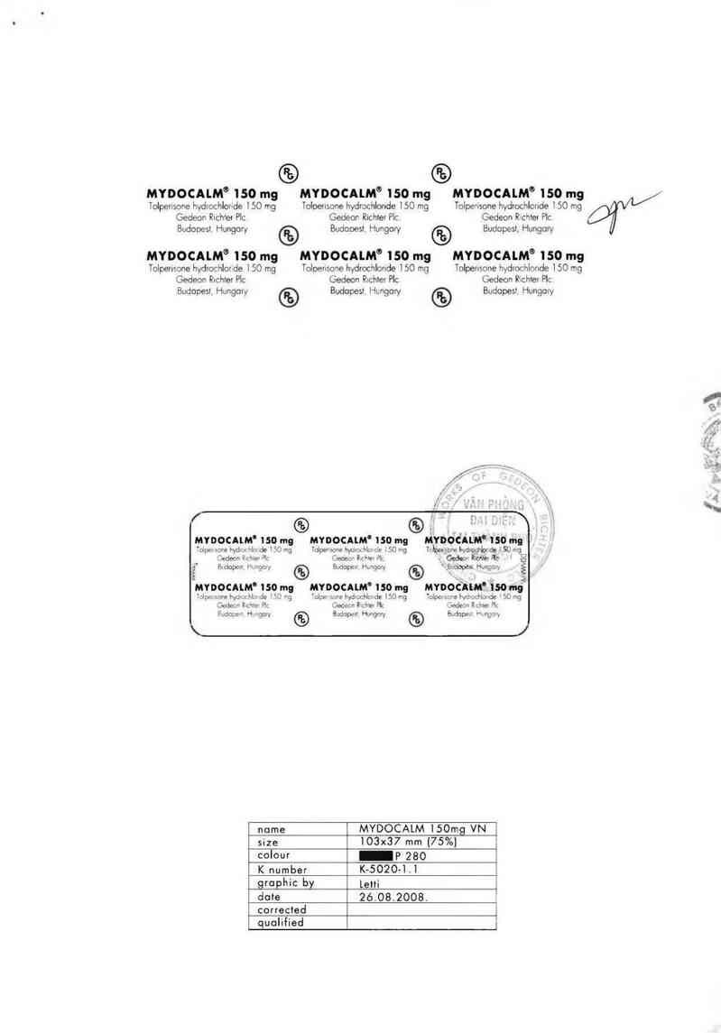 thông tin, cách dùng, giá thuốc Mydocalm 150 - ảnh 1