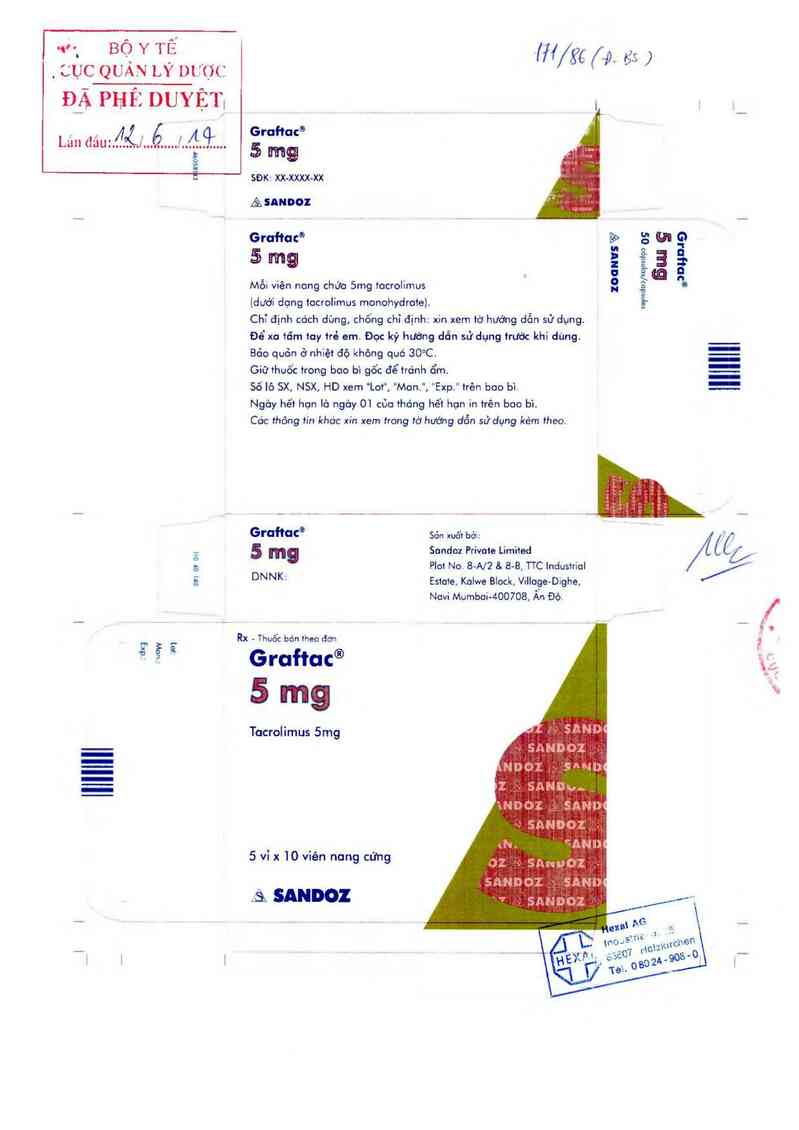 thông tin, cách dùng, giá thuốc Graftac 5mg - ảnh 0