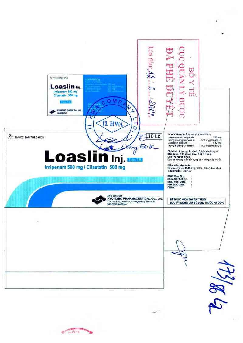 thông tin, cách dùng, giá thuốc Loaslin Inj. 500mg - ảnh 1