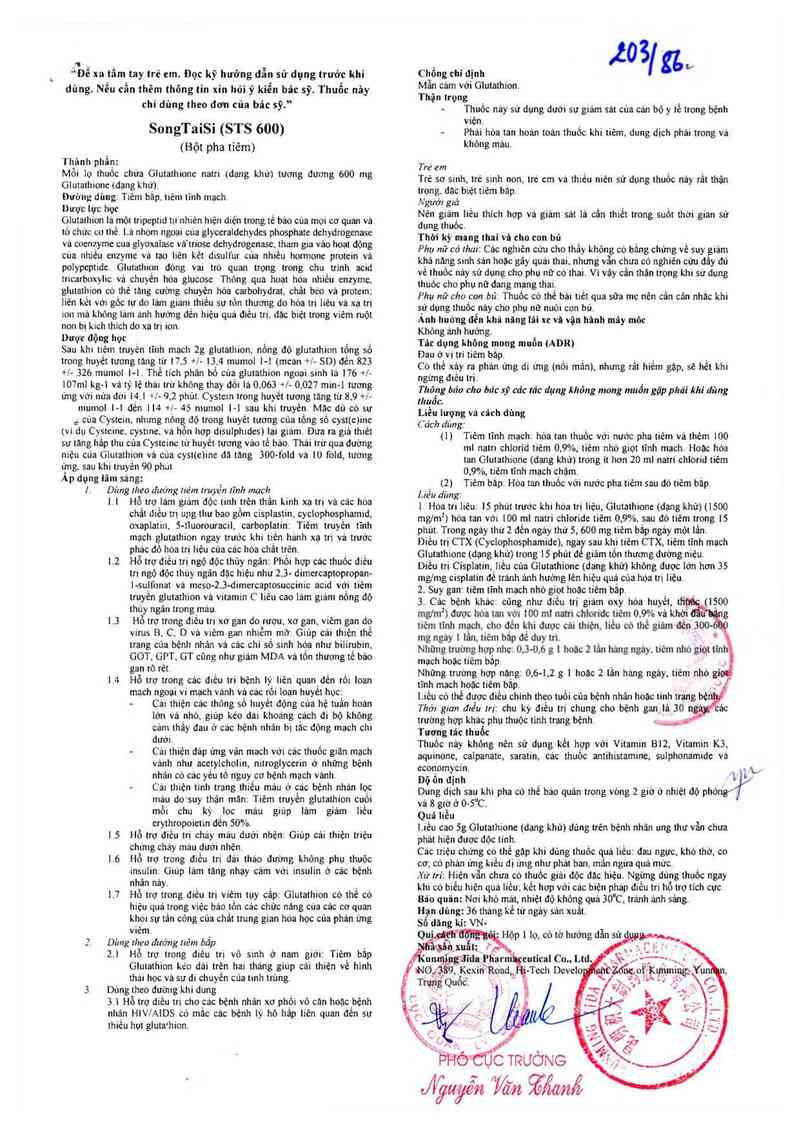 thông tin, cách dùng, giá thuốc Songtaisi (STS 600) - ảnh 1