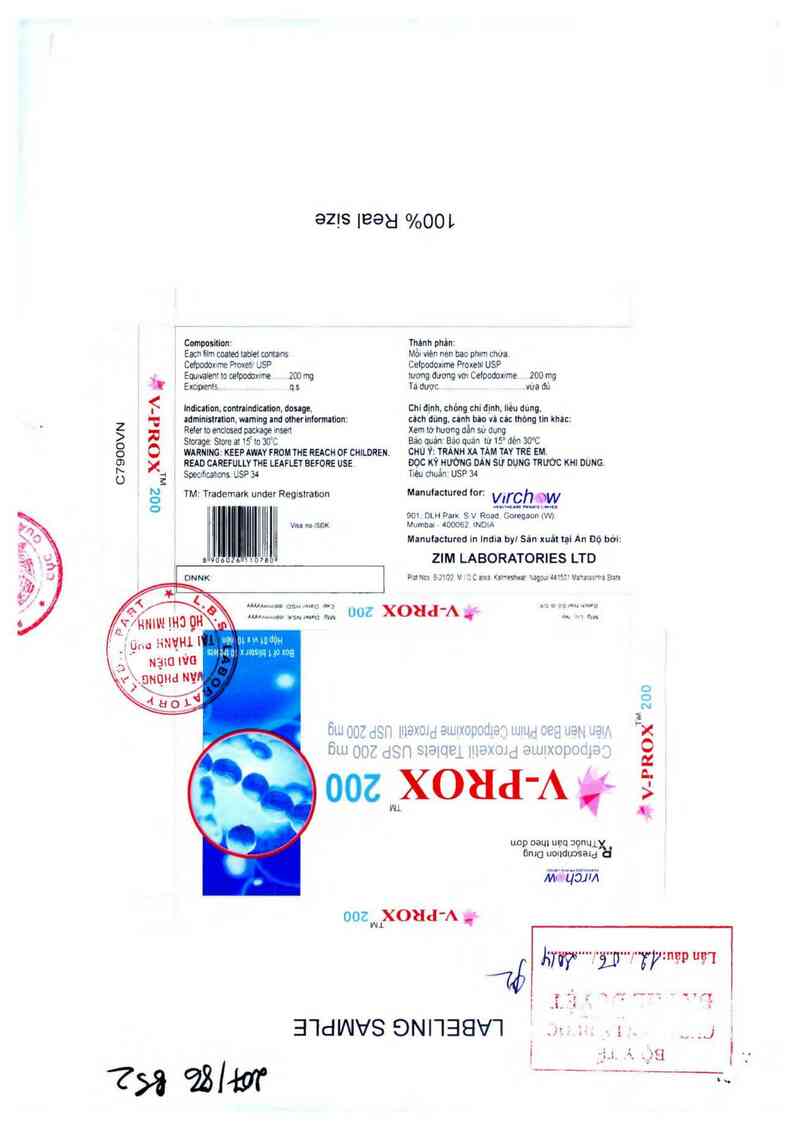thông tin, cách dùng, giá thuốc V-PROX 200 - ảnh 0