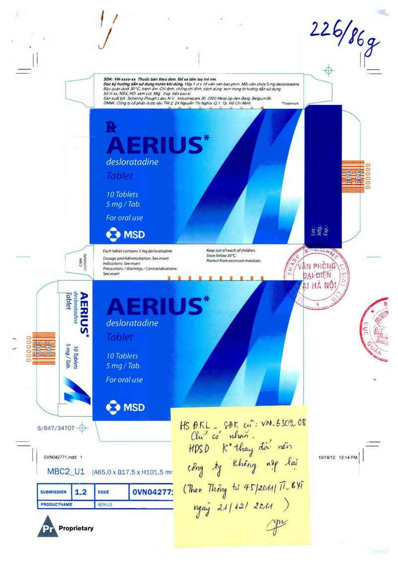 thông tin, cách dùng, giá thuốc Aerius - ảnh 0