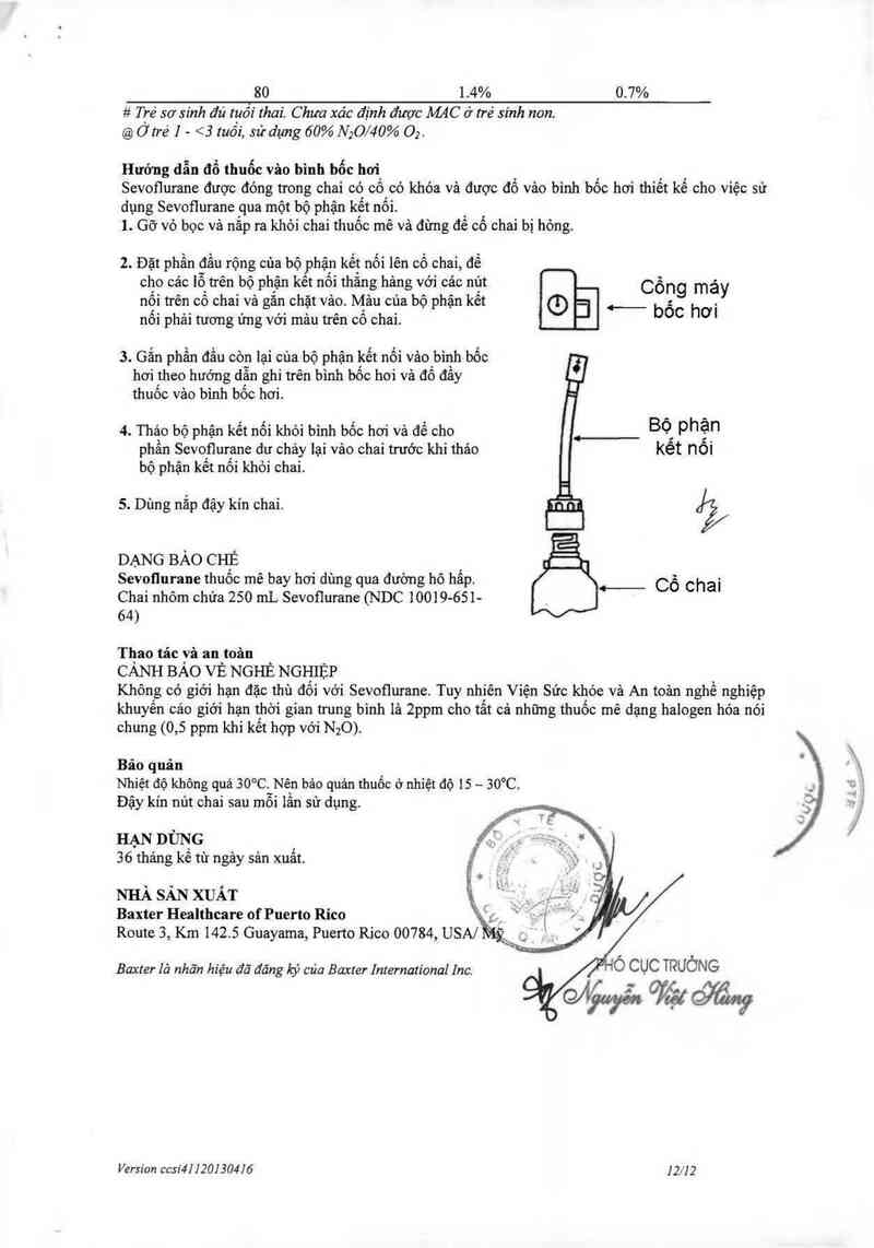 thông tin, cách dùng, giá thuốc Sevoflurane - ảnh 12