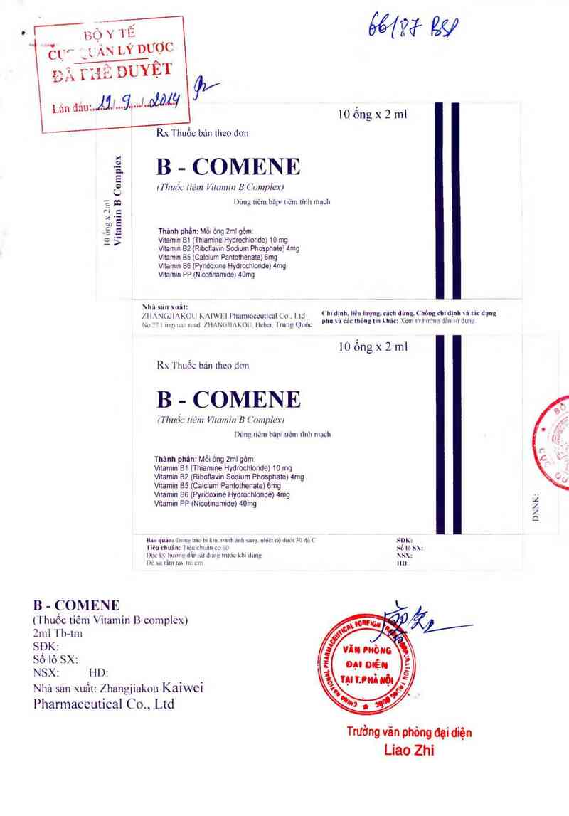 thông tin, cách dùng, giá thuốc B-Comene - ảnh 0