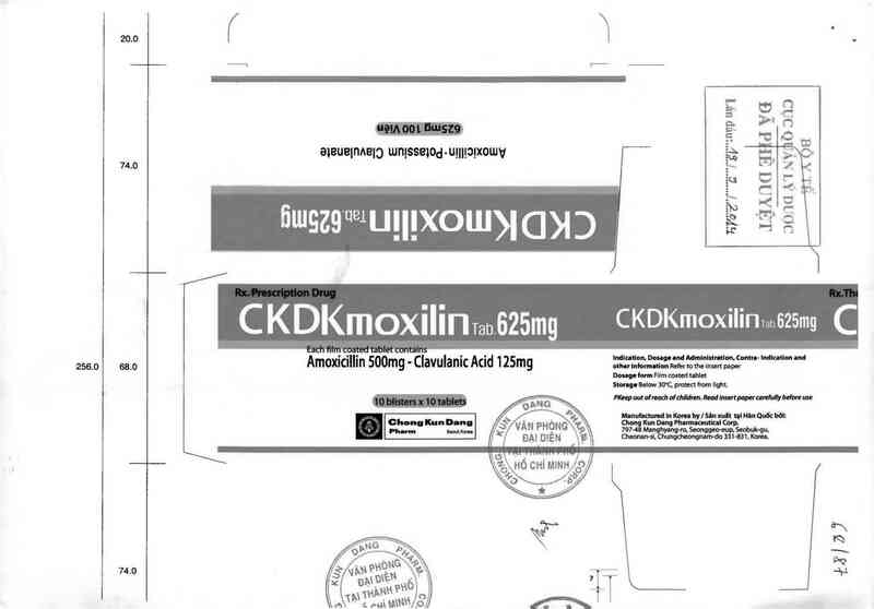 thông tin, cách dùng, giá thuốc CKDKmoxilin tab. 625mg - ảnh 0
