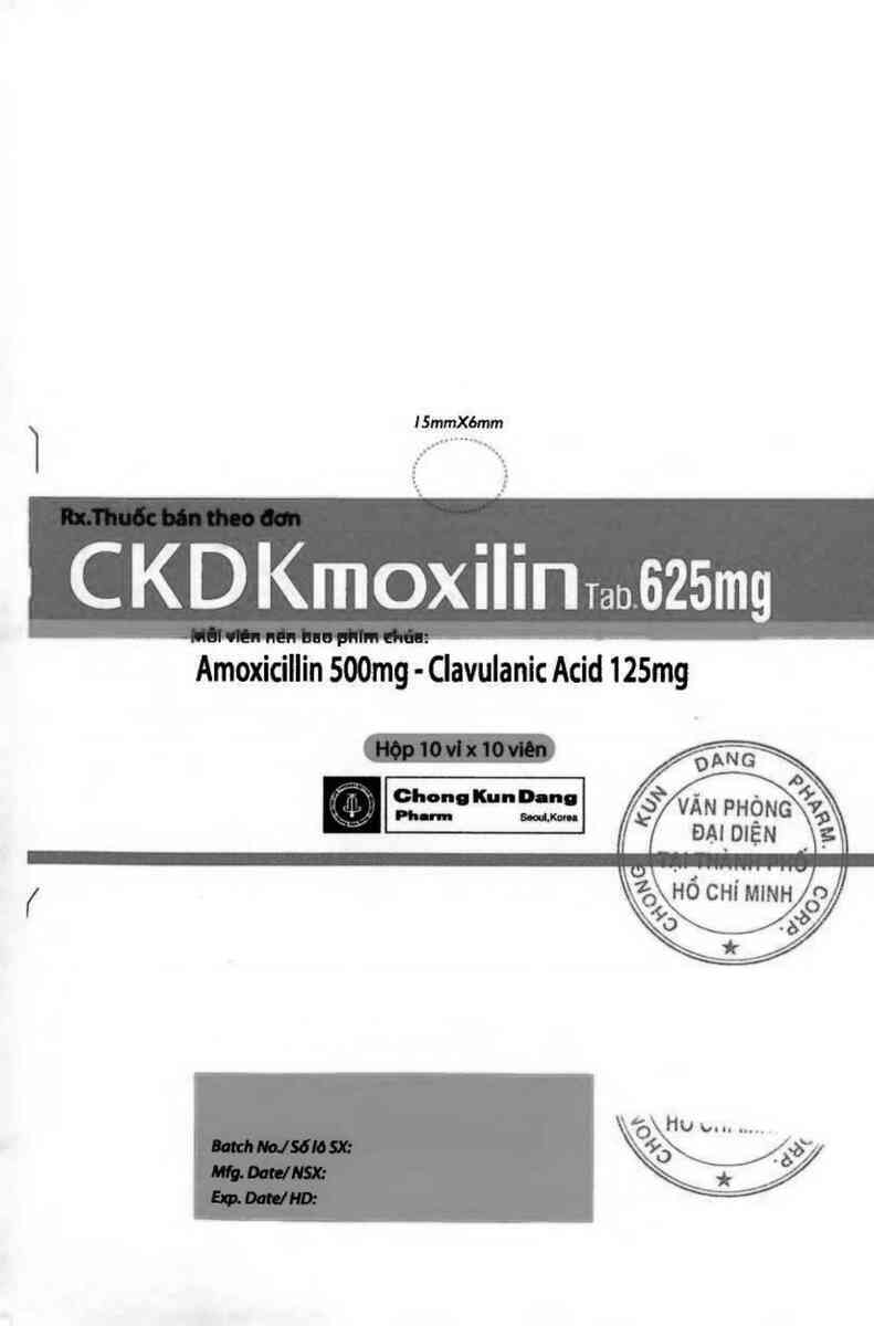 thông tin, cách dùng, giá thuốc CKDKmoxilin tab. 625mg - ảnh 2
