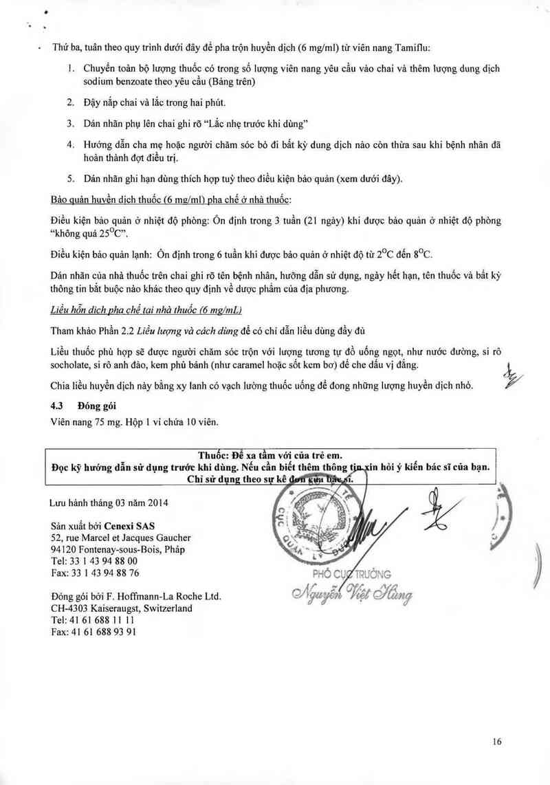 thông tin, cách dùng, giá thuốc Tamiflu - ảnh 19