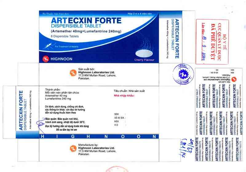 thông tin, cách dùng, giá thuốc Artecxin Forte Dispersible Tablet - ảnh 0