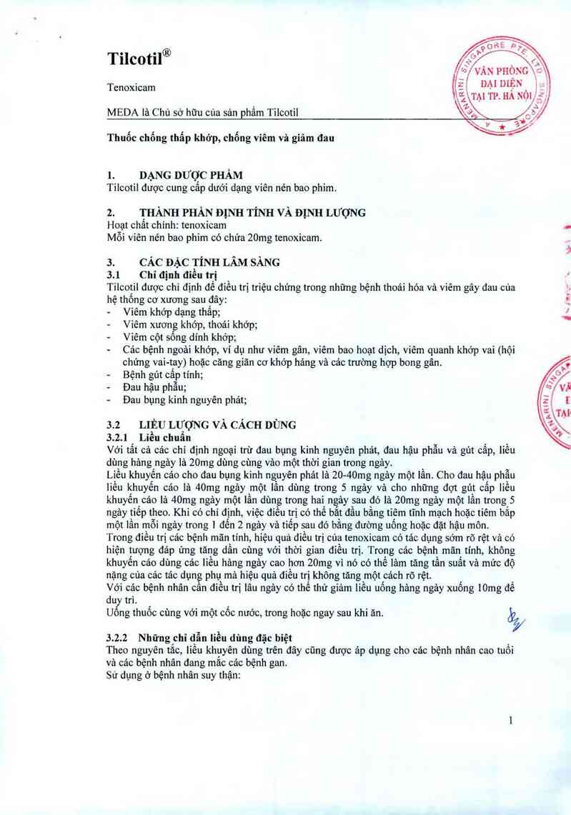 thông tin, cách dùng, giá thuốc Tilcotil - ảnh 3