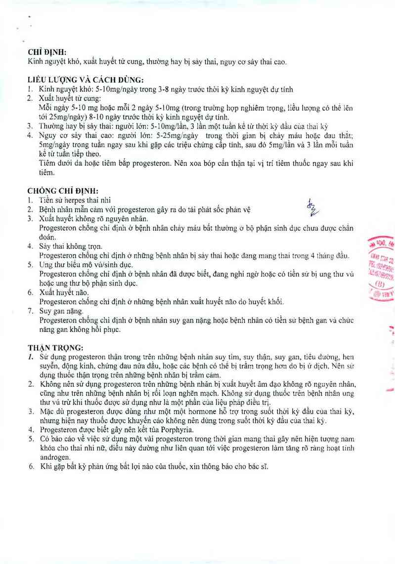 thông tin, cách dùng, giá thuốc Progesterone injection ~ Oriental~ - ảnh 4