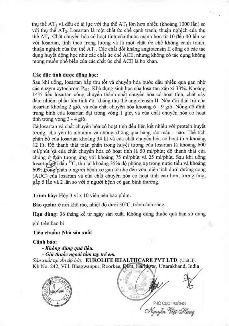 thông tin, cách dùng, giá thuốc Losarlife 50 - ảnh 7