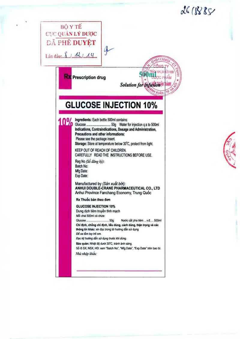 thông tin, cách dùng, giá thuốc Glucose Injection 10% - ảnh 0