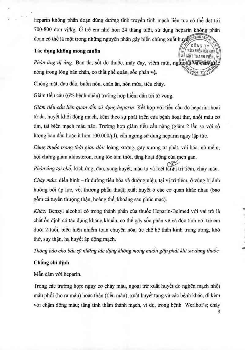 thông tin, cách dùng, giá thuốc Heparin-Belmed - ảnh 7