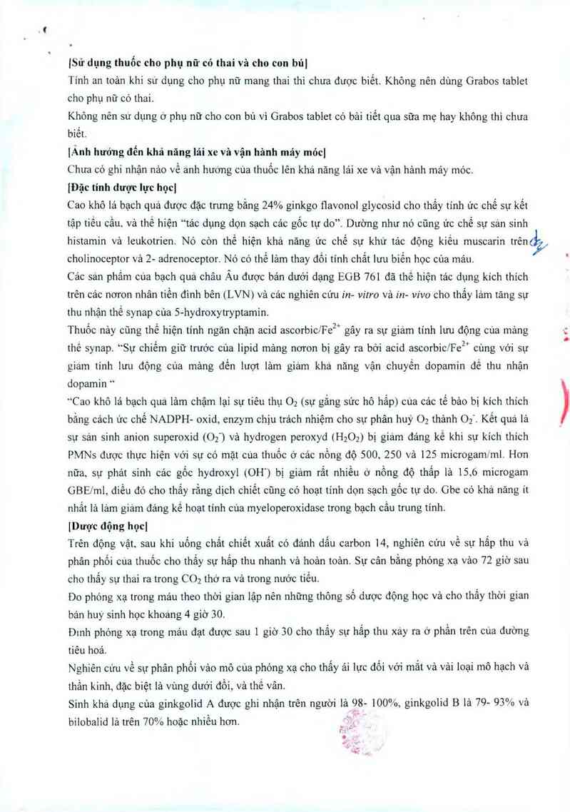 thông tin, cách dùng, giá thuốc Grabos Tablet - ảnh 3
