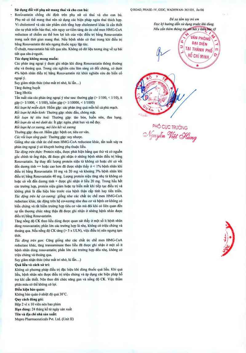 thông tin, cách dùng, giá thuốc Rolavast 20 - ảnh 4
