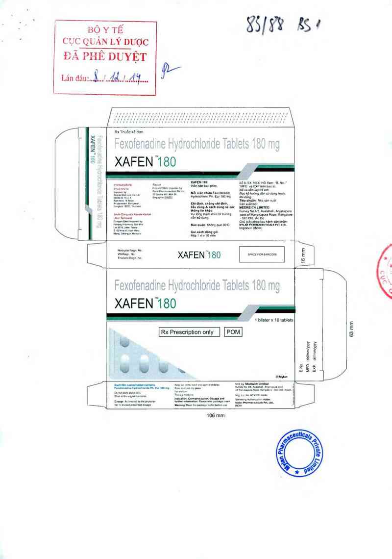 thông tin, cách dùng, giá thuốc Xafen 180 - ảnh 0