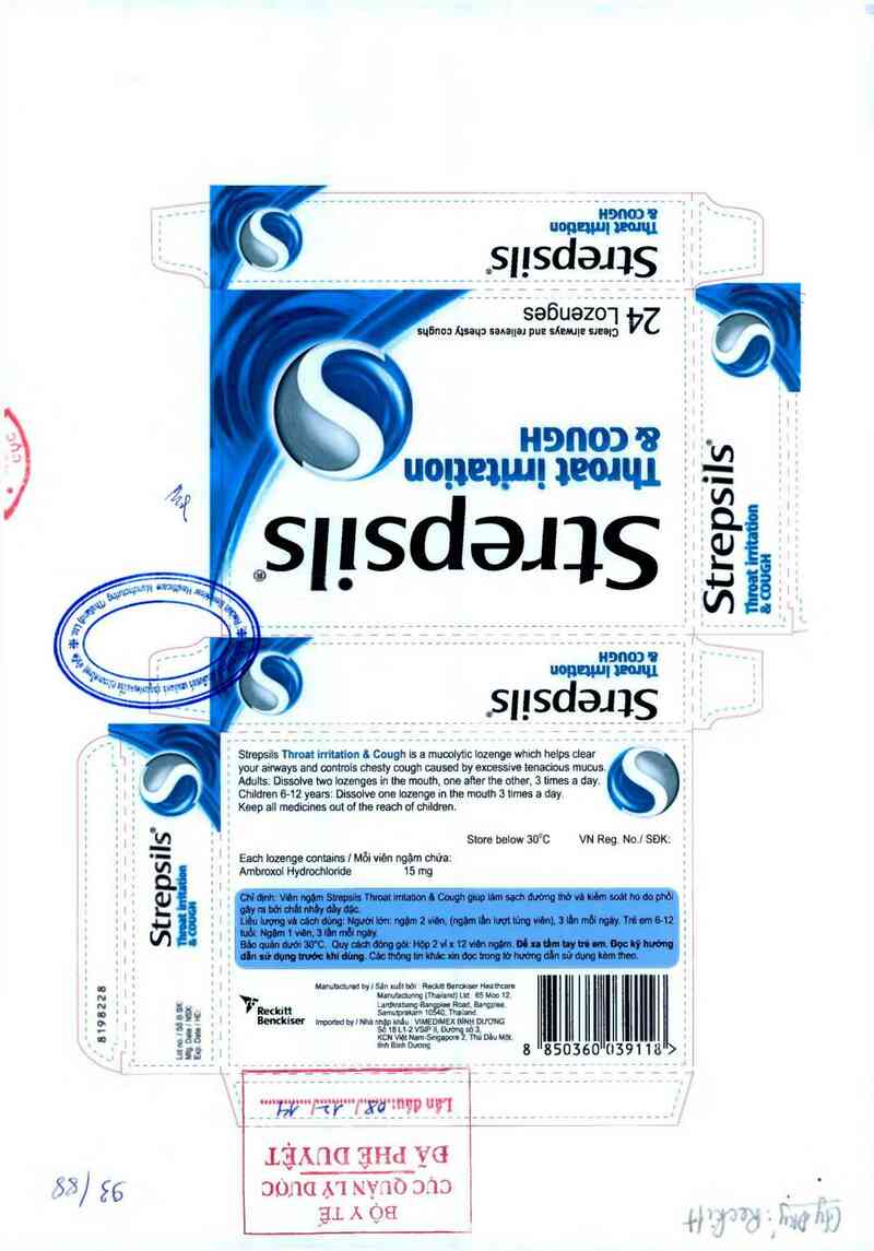 thông tin, cách dùng, giá thuốc Strepsils Throat Irritation & Cough - ảnh 0