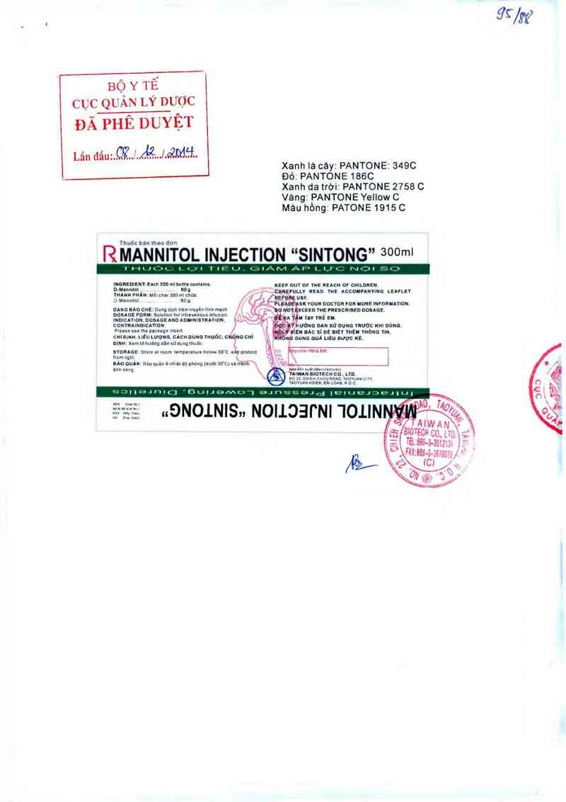 thông tin, cách dùng, giá thuốc Mannitol Injection ~Sintong~ - ảnh 0