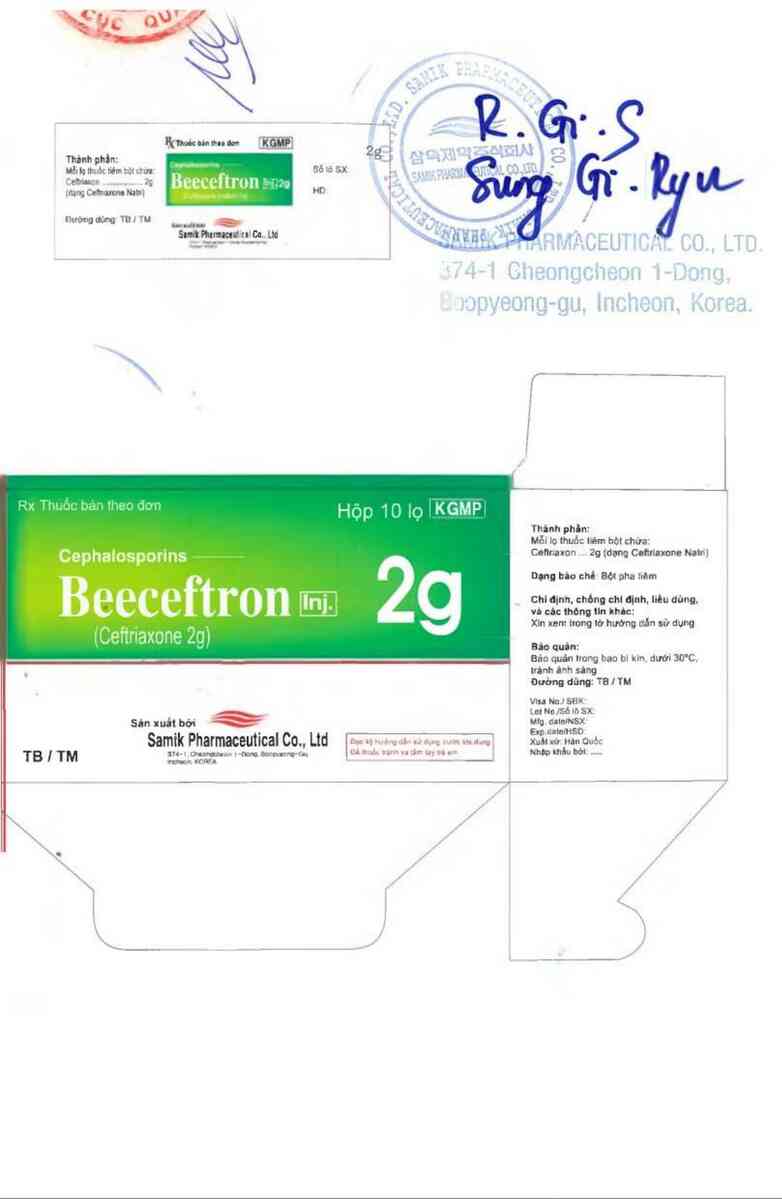 thông tin, cách dùng, giá thuốc Beeceftron Inj - ảnh 1