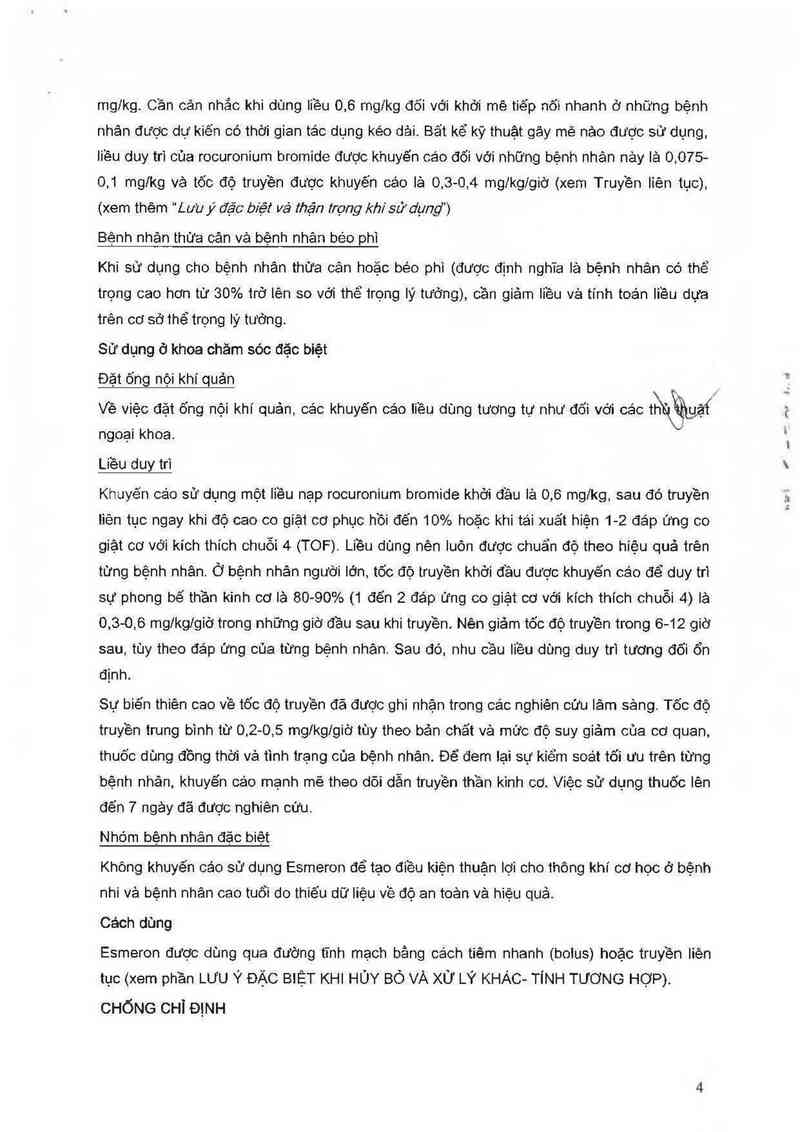 thông tin, cách dùng, giá thuốc Esmeron - ảnh 5