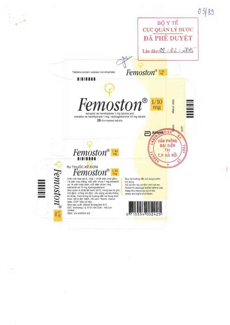 thông tin, cách dùng, giá thuốc Femoston 1/10 - ảnh 0