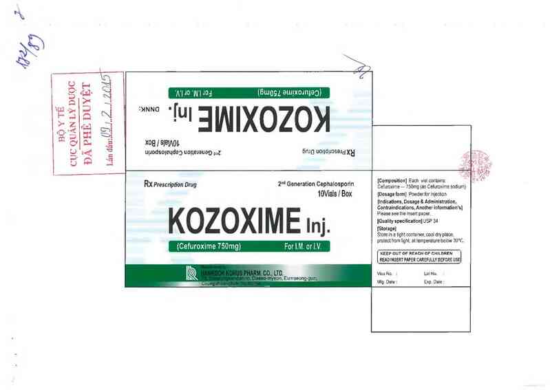 thông tin, cách dùng, giá thuốc Kozoxime Inj. - ảnh 0
