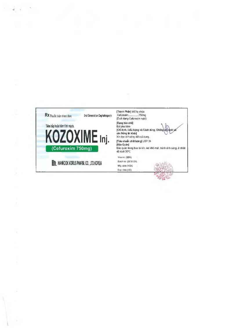 thông tin, cách dùng, giá thuốc Kozoxime Inj. - ảnh 2